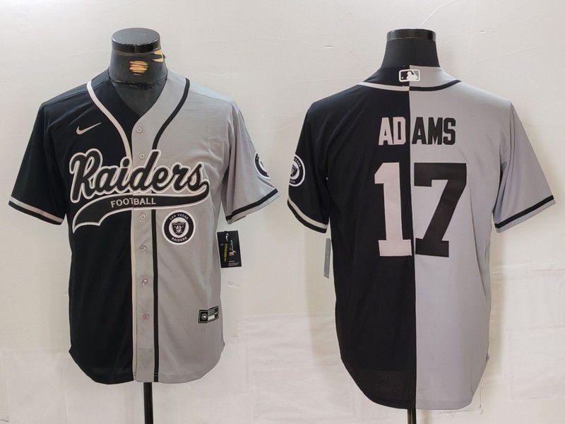 Men Oakland Raiders #17 Adams Black grey Joint Name 2024 Nike Limited NFL Jersey style 1->san francisco 49ers->NFL Jersey